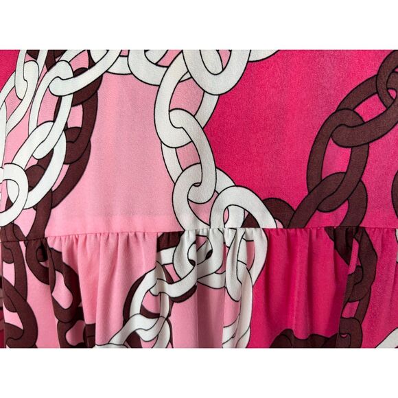 Pink 3/4 Sleeve Patterned Dress, UK Sizing XL Plus Size NWT - Picture 8 of 15